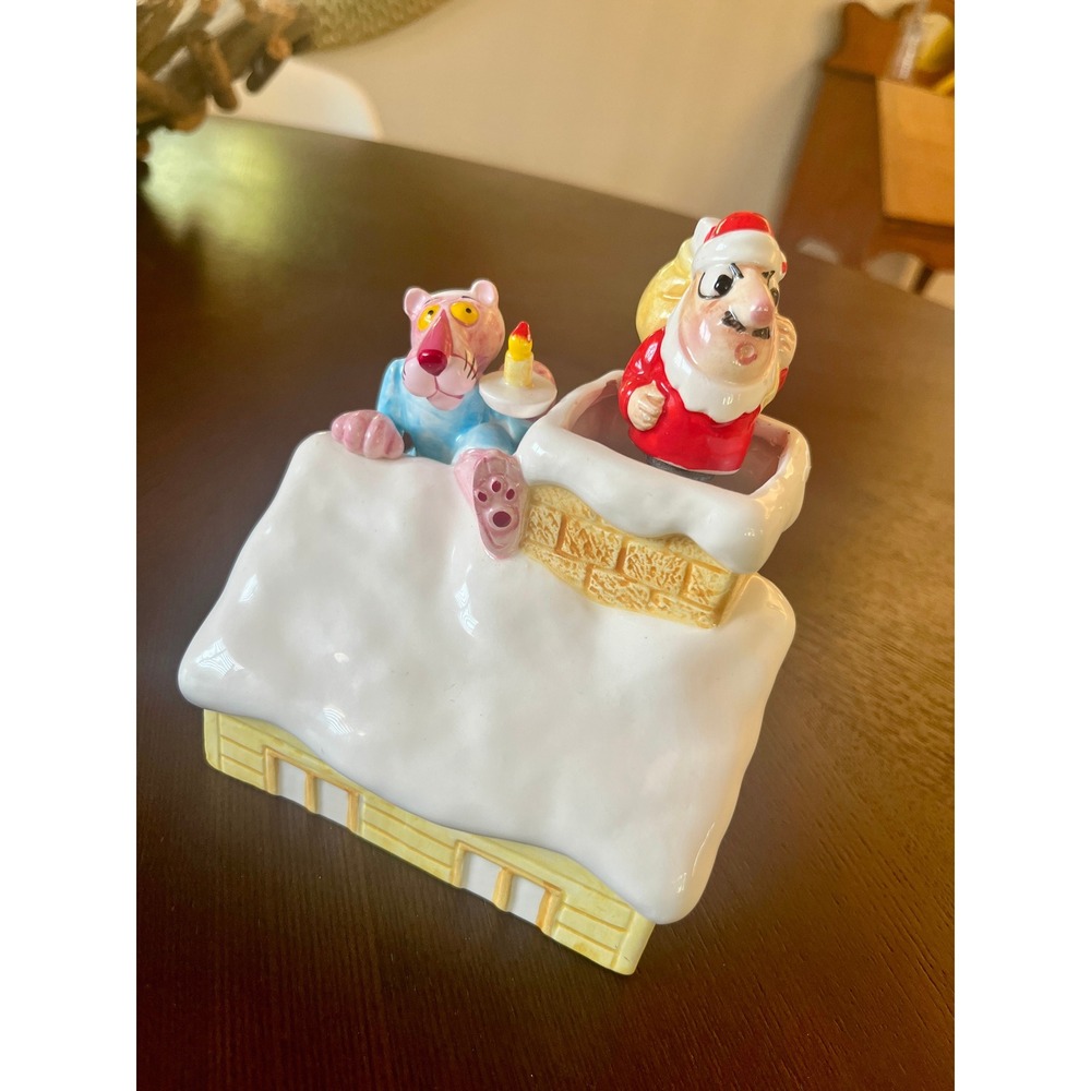 Vintage Pink Panther Inspector Clouseau Santa Chimney Music Box Royal Orleans